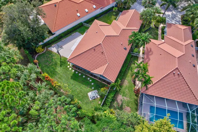 an aerial view of a house