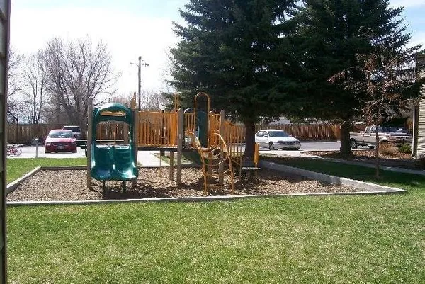 a view of a park with tree s