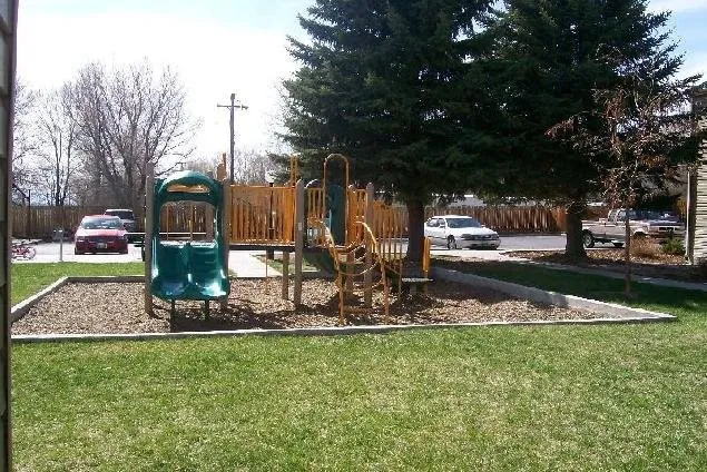 a view of a park with tree s