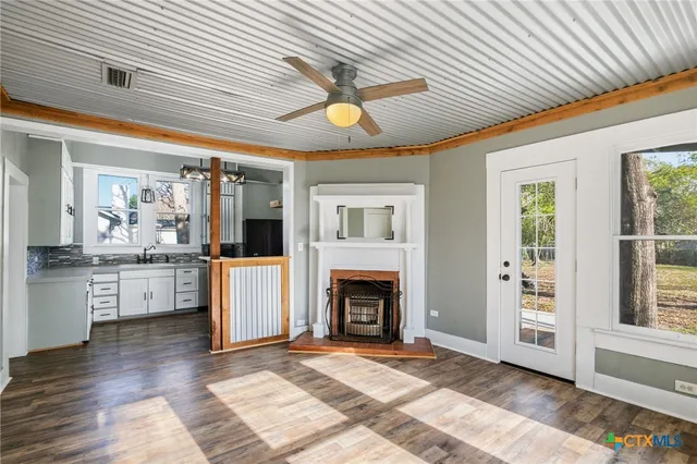 a backyard of a house with lots of green space
