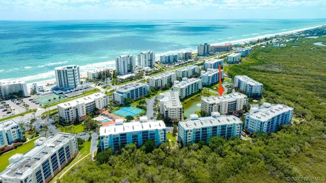 a view of building and ocean view