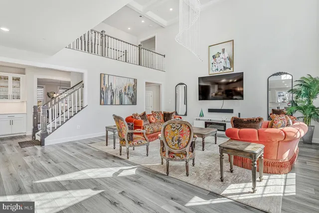 a view of a livingroom with furniture and windows