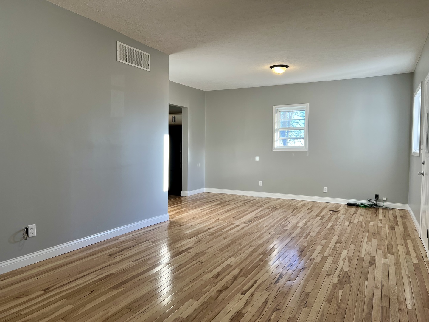 200 East South Street Ellsworth, IL 61737 - Photo 5 of 19 a view of an empty room with wooden floor and a window