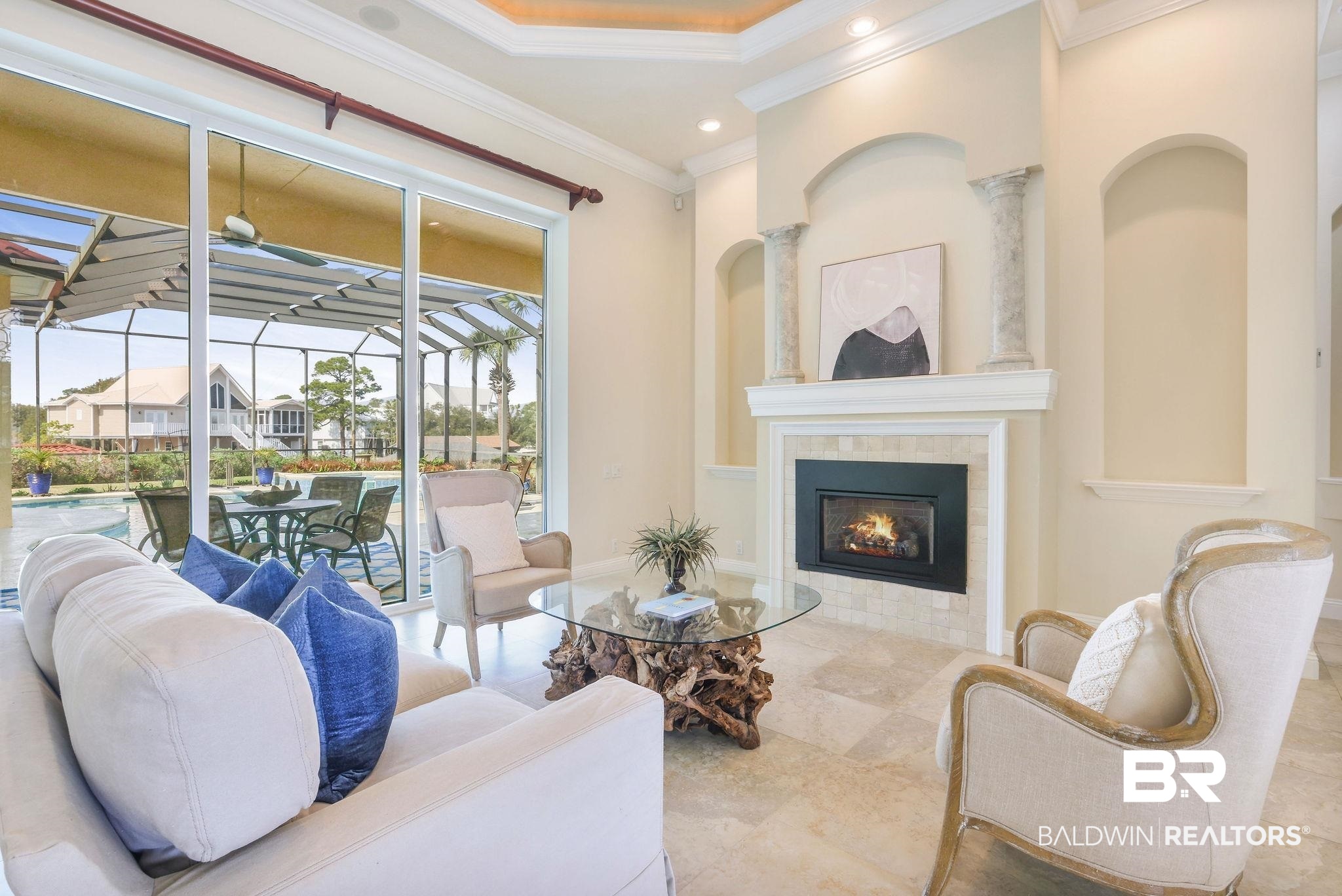 32711 River Road Orange Beach, AL 36561 - Photo 14 of 46 Den with Gas Fireplace