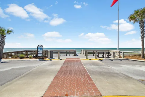 a view of a terrace with city view