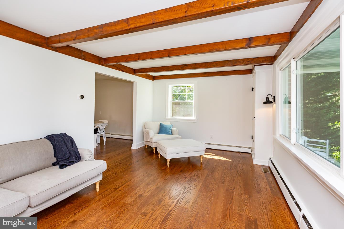 100 Bobbin Mill Road Media, PA 19063 - Photo 6 of 37 Living Room w/Exposed Beams