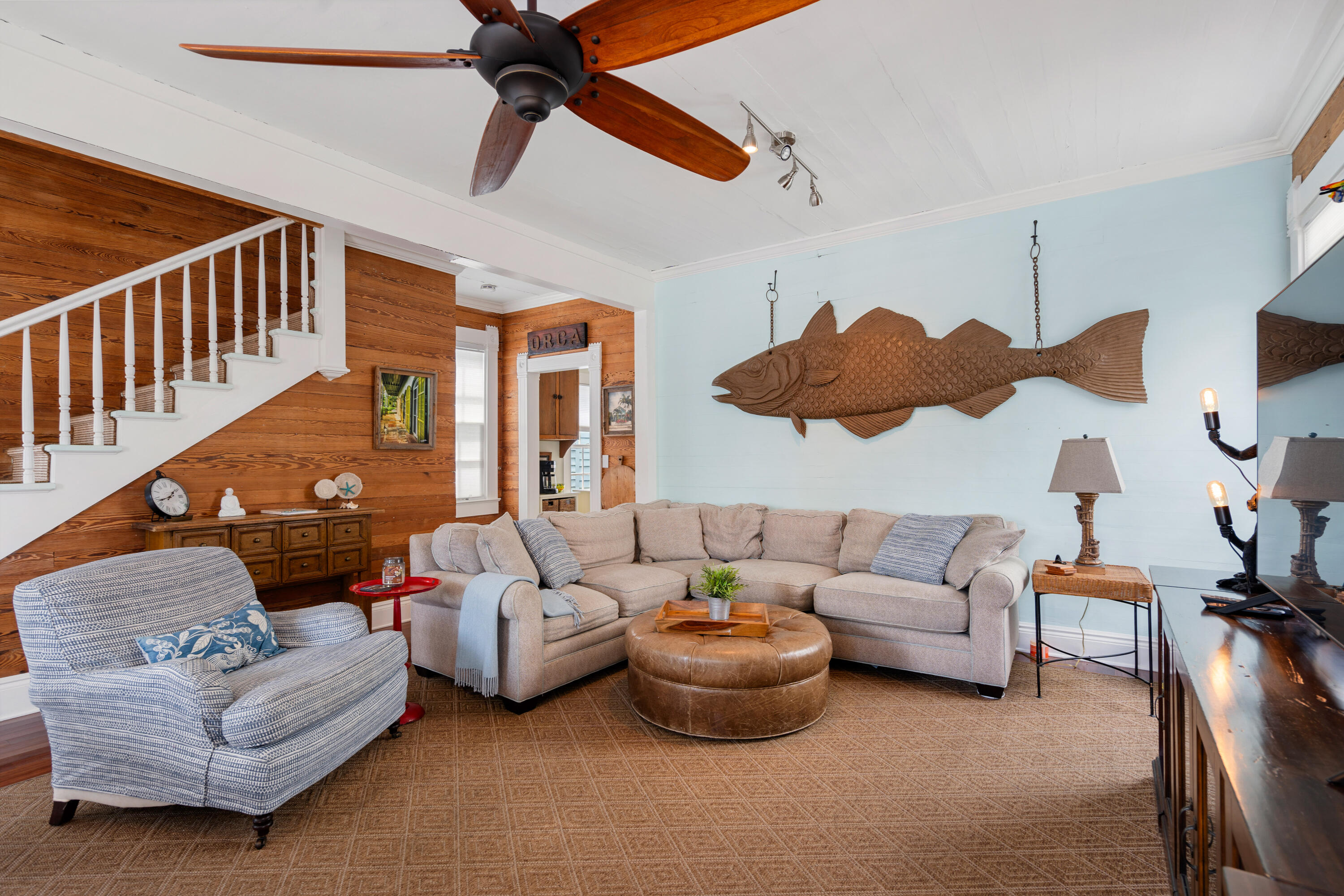 923 Eaton Street Key West, FL 33040 - Photo 9 of 42 a living room with furniture and a ceiling fan