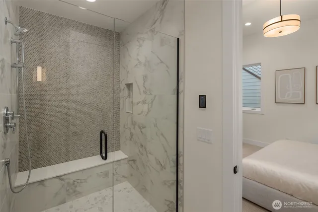a bathroom with a shower