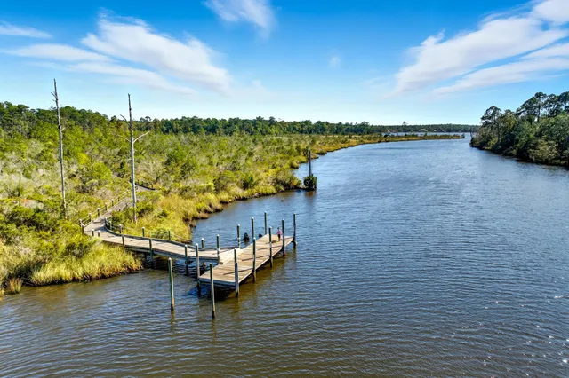 a view of a lake from a yard