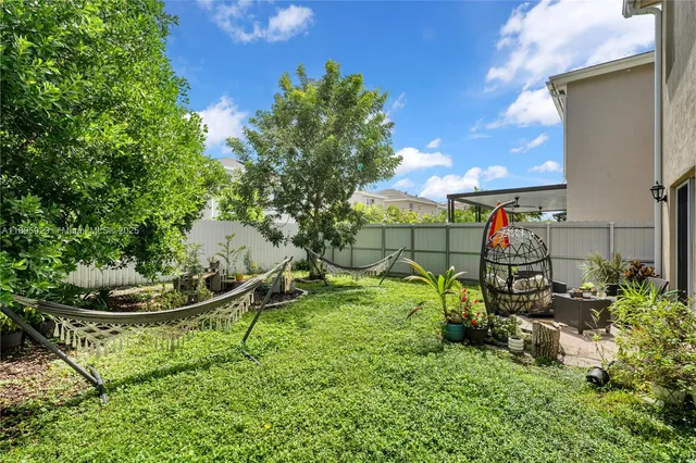 a backyard of a house with lots of green space