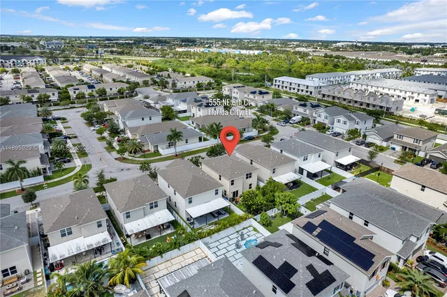 an aerial view of multiple house