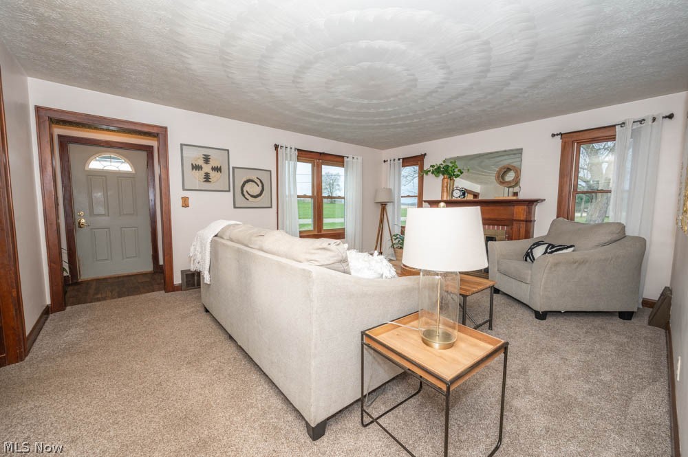 23814 Georgetown Road Homeworth, OH 44634 - Photo 8 of 25 Living room featuring light carpet and a textured ceiling
