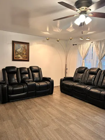 a living room with furniture