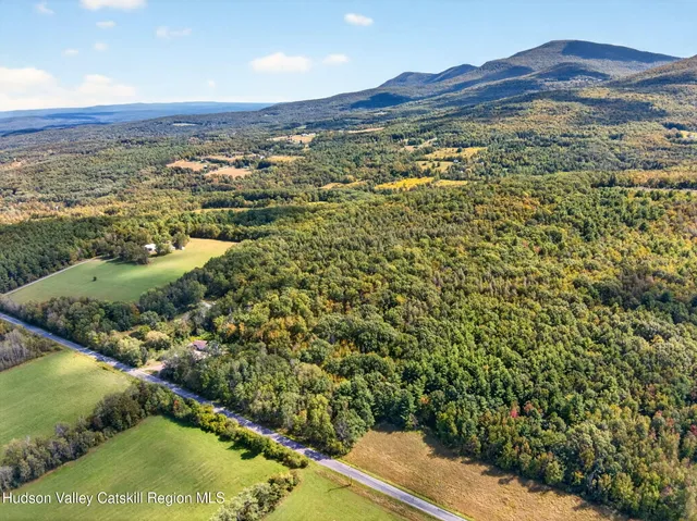 a view of a lake with houses