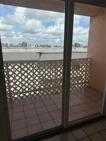 a view of a glass door