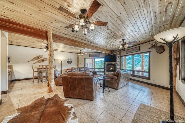 a view of outdoor space with seating area