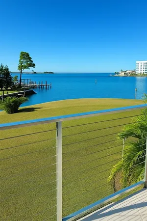 a view of a lake and outdoor space