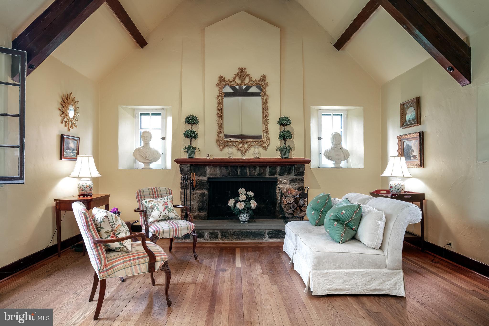 408 Upper Gulph Road Strafford, PA 19087 - Photo 3 of 20 Cozy Seating Area in front of Fireplace