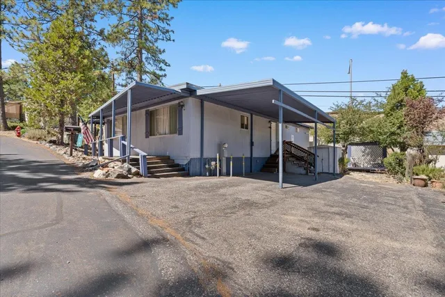 a view of a house with a patio