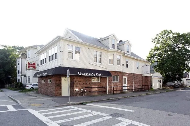 a front view of a building