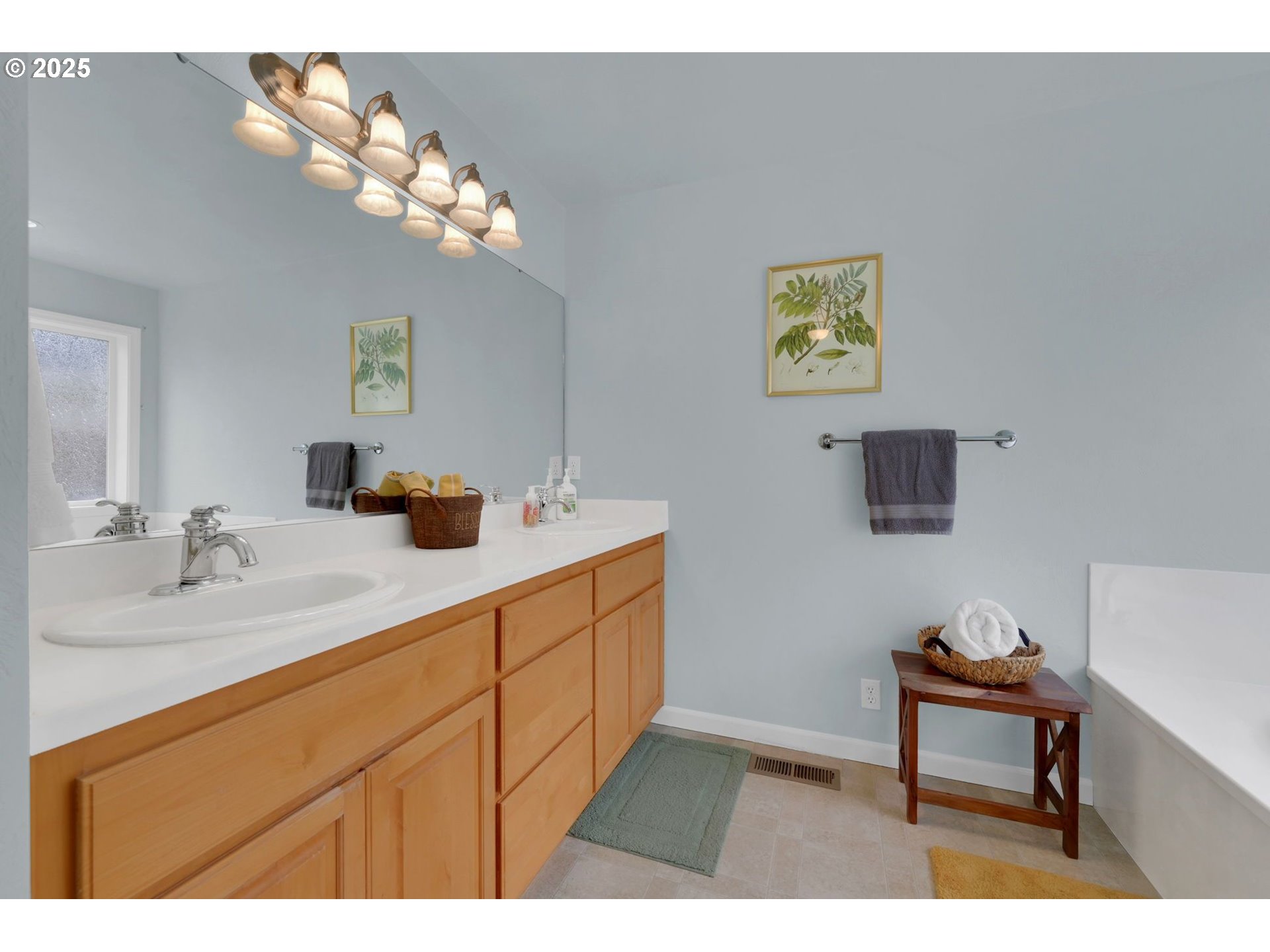 832 Mint Meadow Way Springfield, OR 97477 - Photo 19 of 31 a bathroom with a sink a mirror and a potted plant