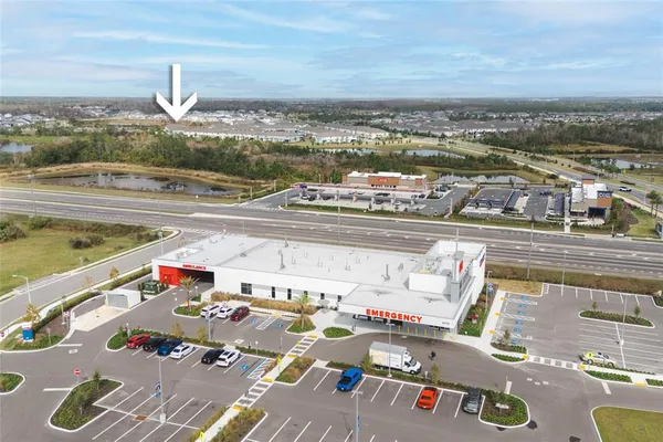 an aerial view of a city