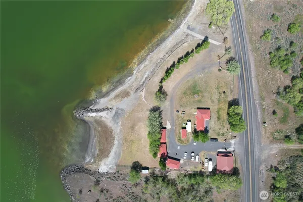 an aerial view of a house