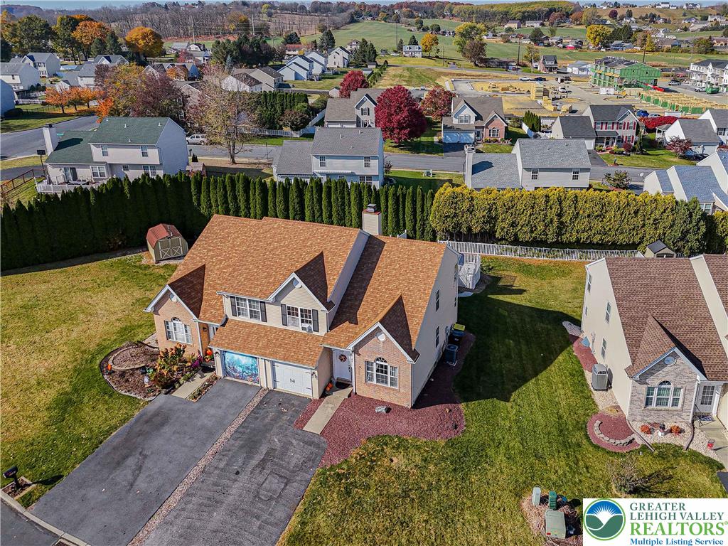 2389 Juniper Drive Coplay, PA 18037 - Photo 3 of 46 an aerial view of a house with garden space and street view