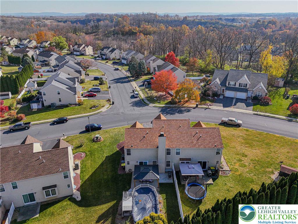2389 Juniper Drive Coplay, PA 18037 - Photo 44 of 46 an aerial view of a houses with a swimming pool