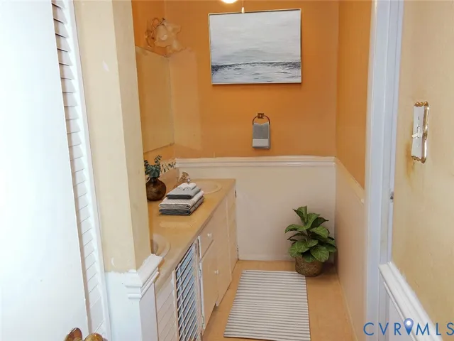 a view of a bathroom with sink