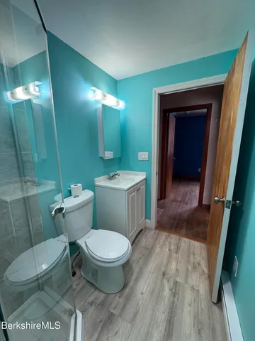 a bathroom with a toilet a sink and mirror