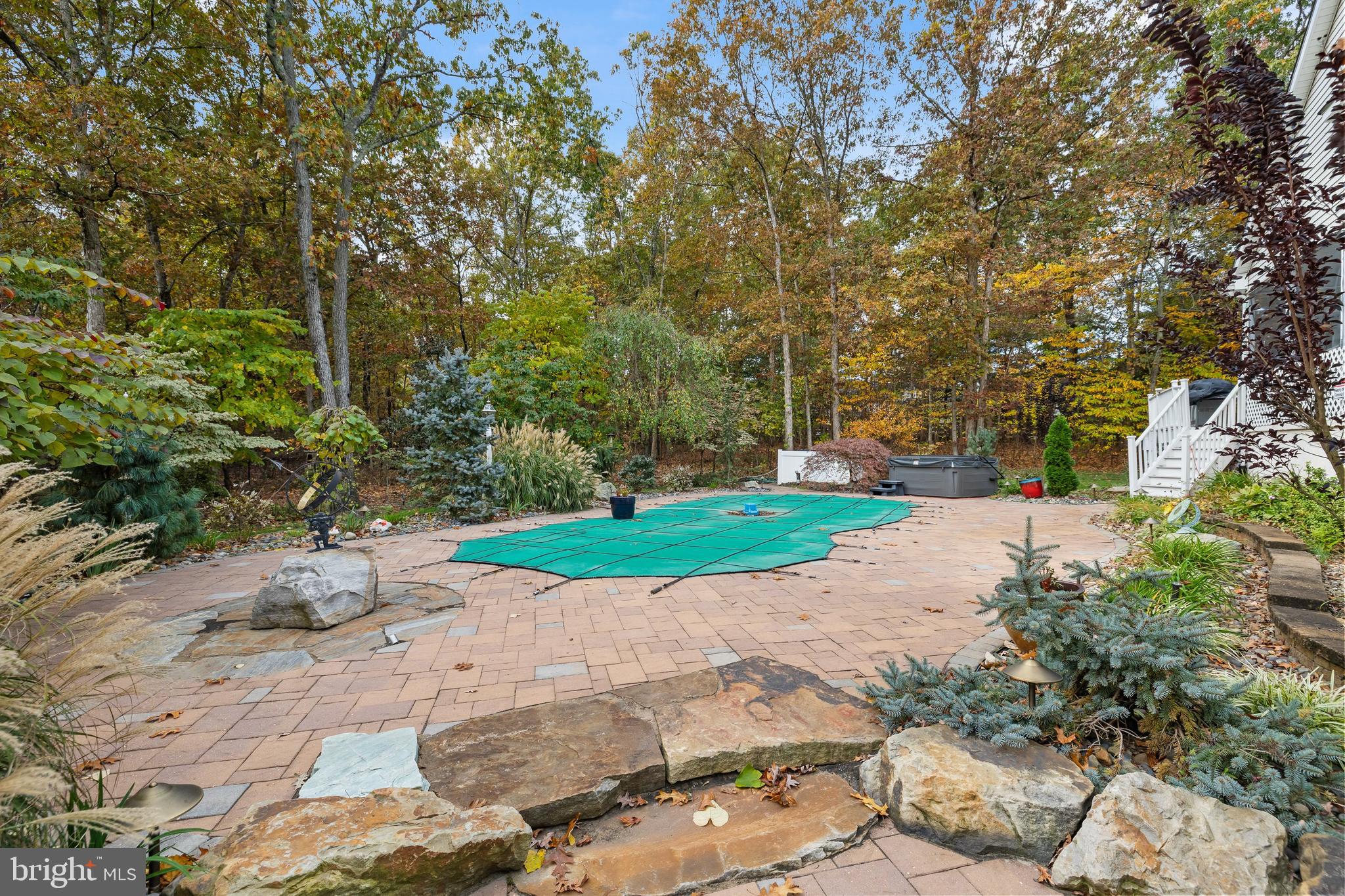 73 Flyatt Road Shamong, NJ 08088 - Photo 39 of 60 Inground pool with extensive hardscaping
