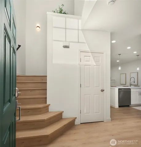 a view of an entryway with staircase