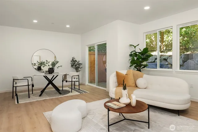 a living room with furniture