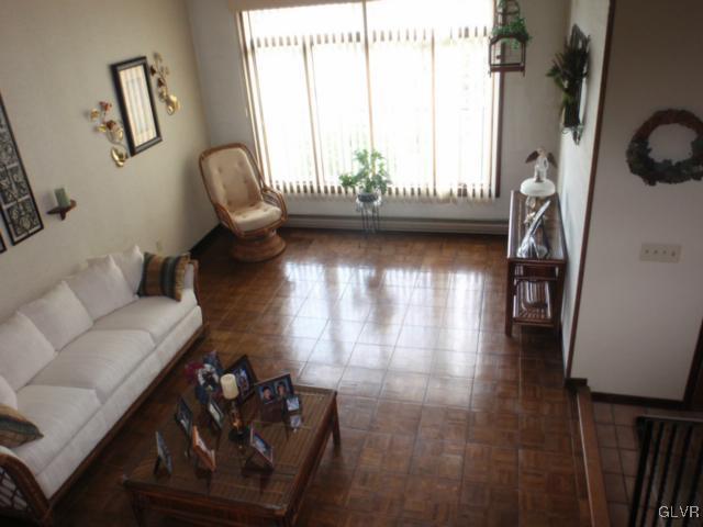 534 Mountain View Road Nazareth, PA 18064 - Photo 6 of 40 Living room with wood parquet floors. Dark Hardwo