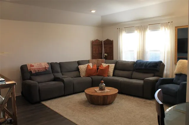 a living room with furniture