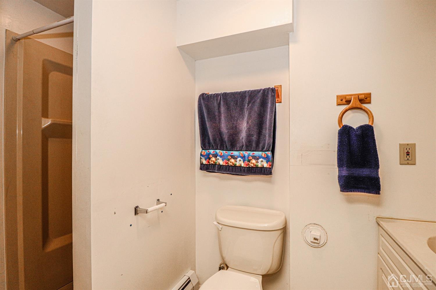 134 Normandy Road Colonia, NJ 07067 - Photo 35 of 45 a bathroom with a toilet and a shower curtain