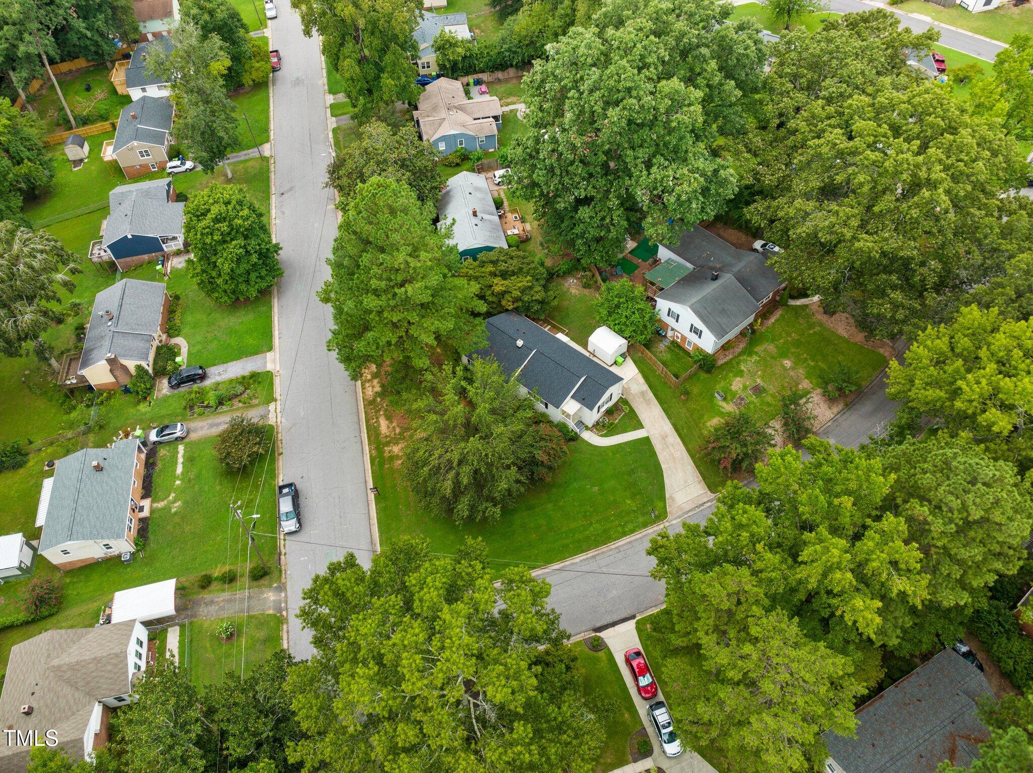 530 Banks Street Raleigh, NC 27604 - Photo 36 of 50 an aerial view of residential house with outdoor space and street view