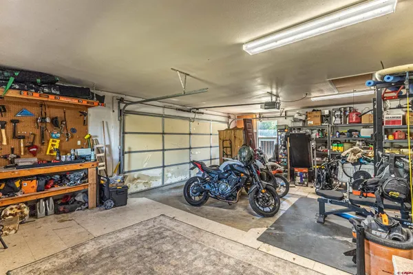 a view of a storage room with racks