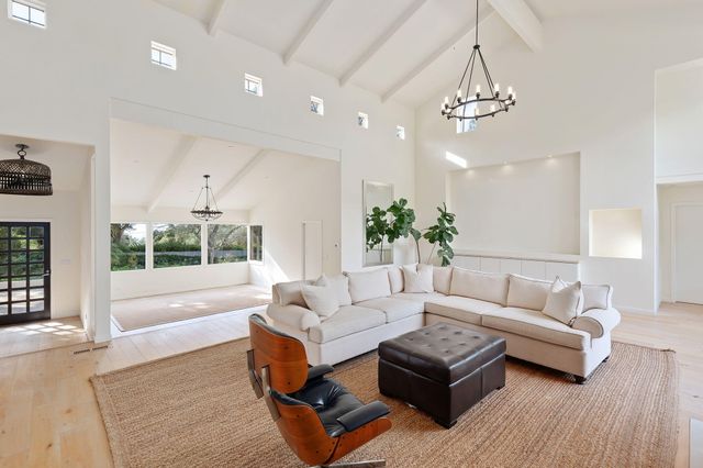 a living room with furniture