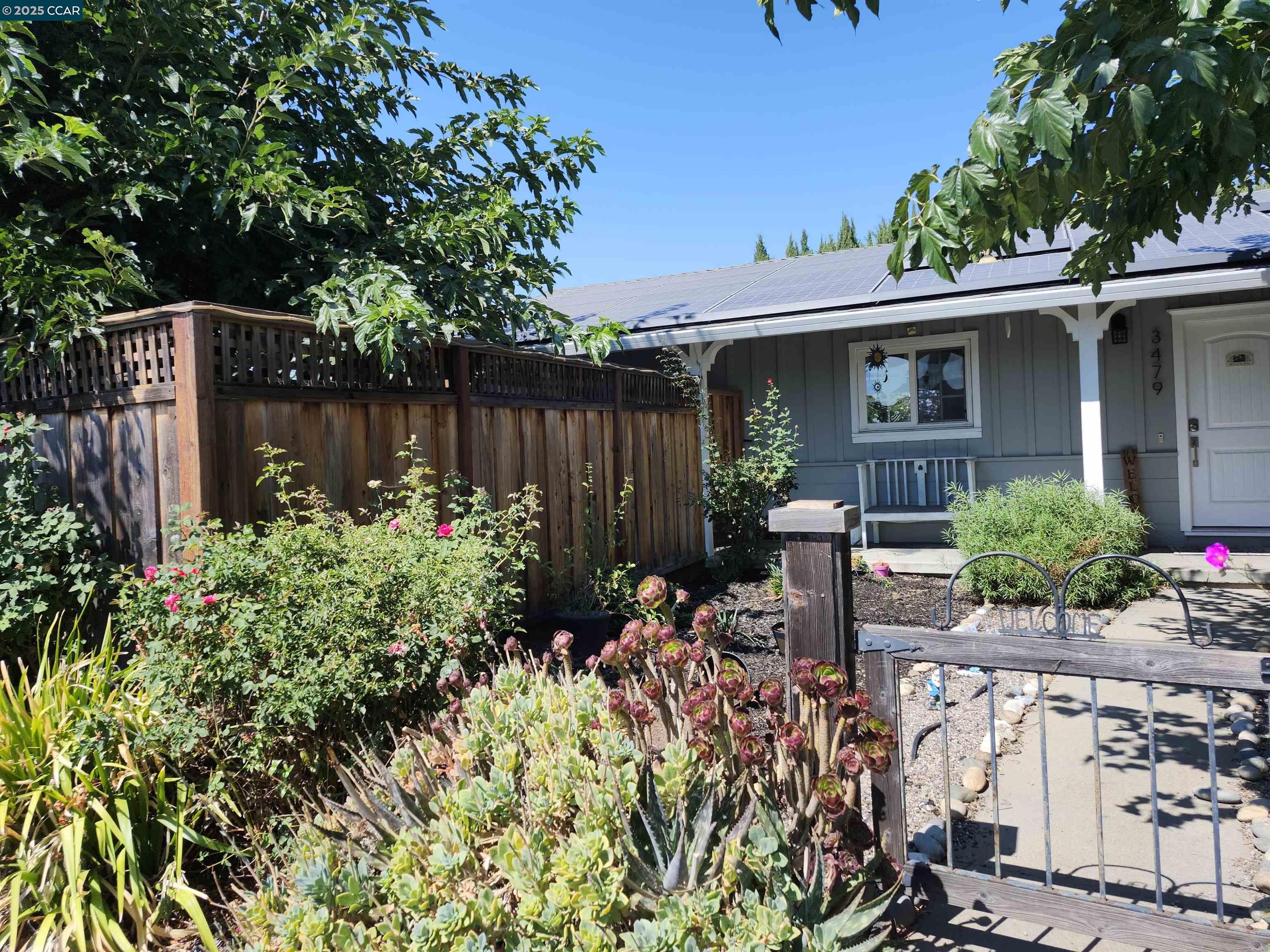 3479 Rose Court Concord, CA 94519 - Photo 3 of 60 a backyard of a house with lots of green space and fountain