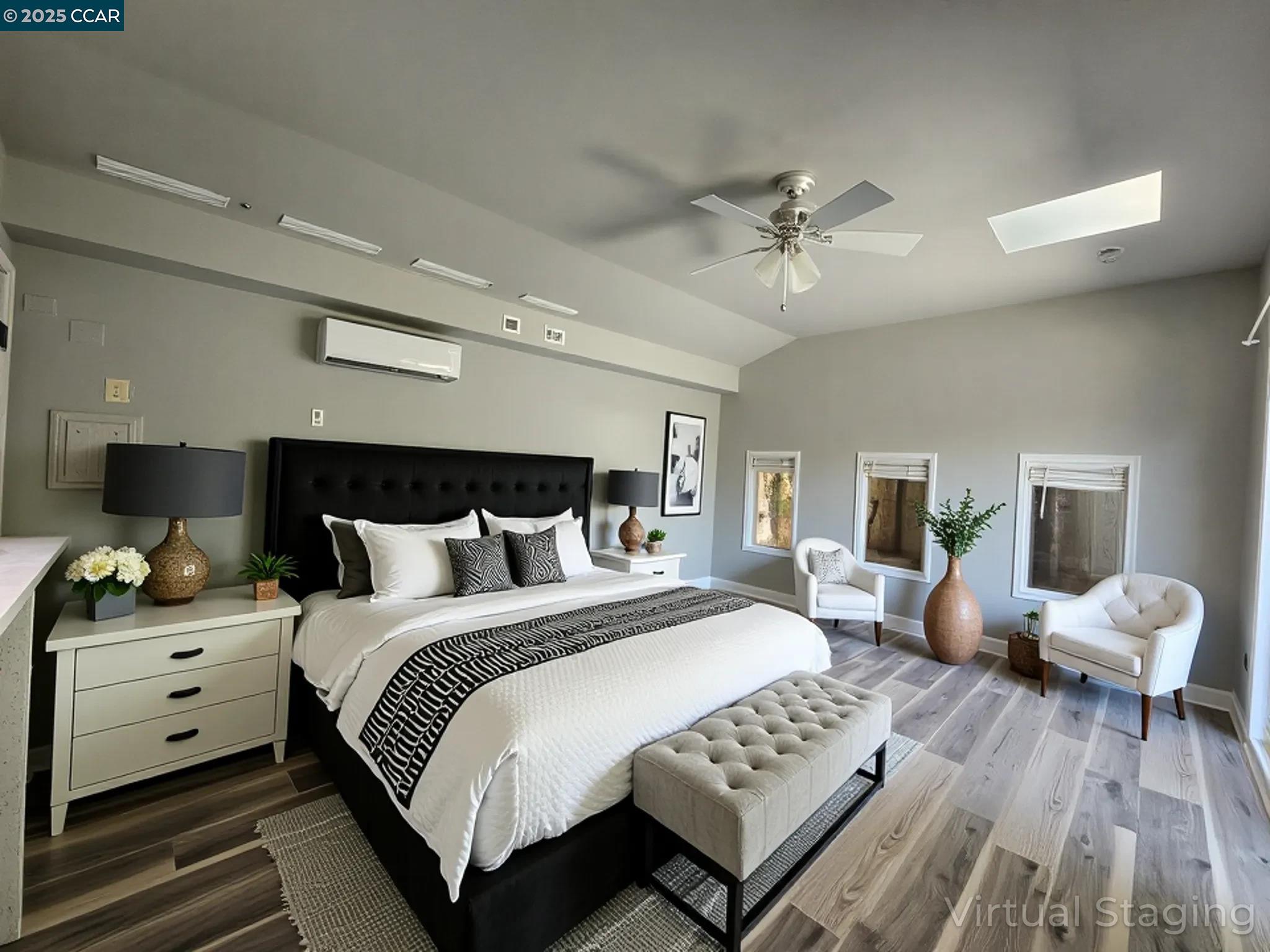 3479 Rose Court Concord, CA 94519 - Photo 44 of 60 a bedroom with a bed and wooden floor