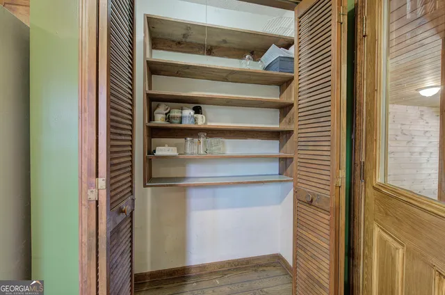 a close view of closet