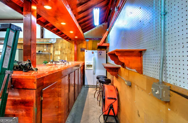 a view of a backyard with a garden