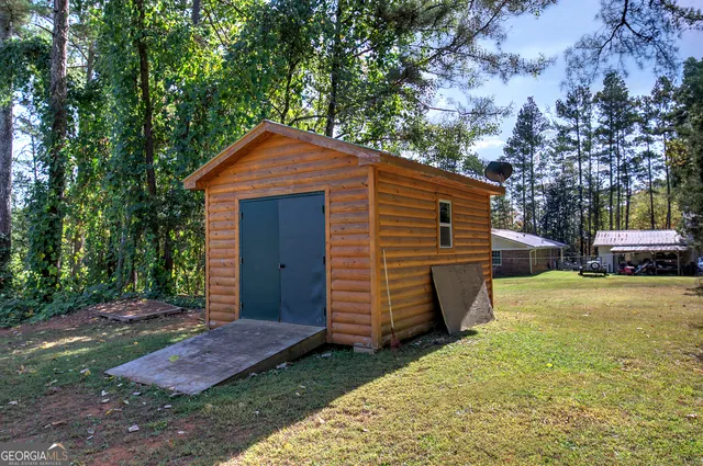 a storage room with furniture