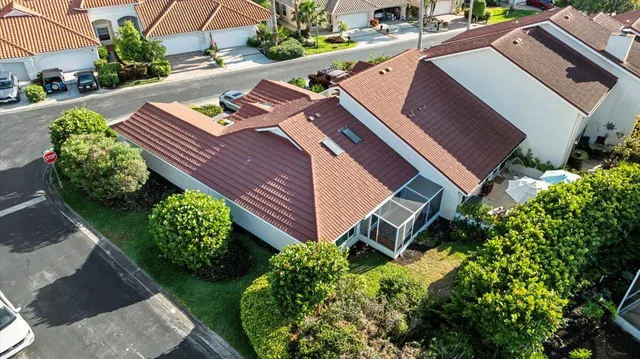 a view of a lake with a house