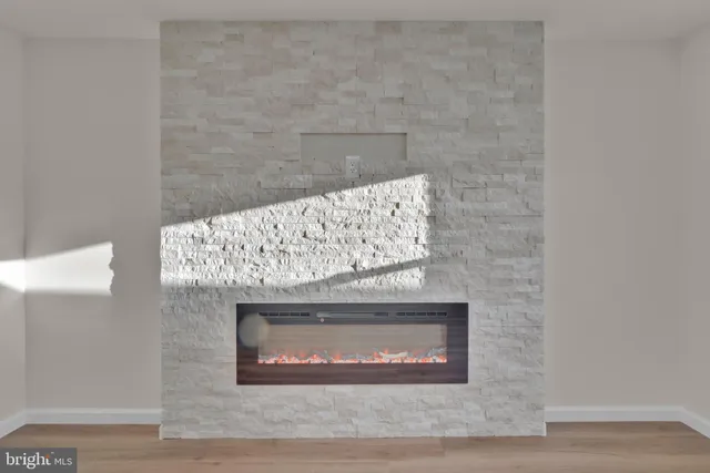 a close view of a fireplace