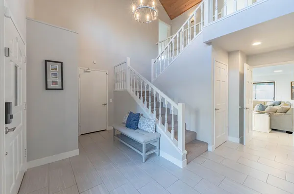 a bedroom with a bed and a cabinets
