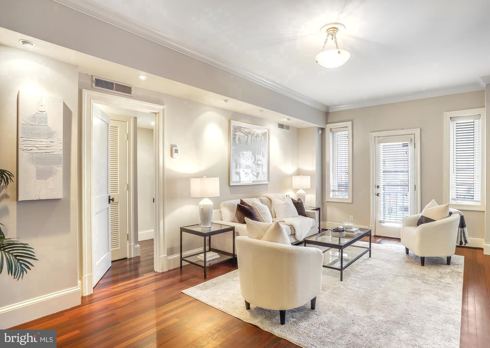 2127 California Street Northwest, Unit 201 Washington, DC 20008 - Photo 3 of 25 Living Room with door to balcony