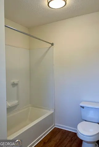 a bathroom with a toilet and a bathtub